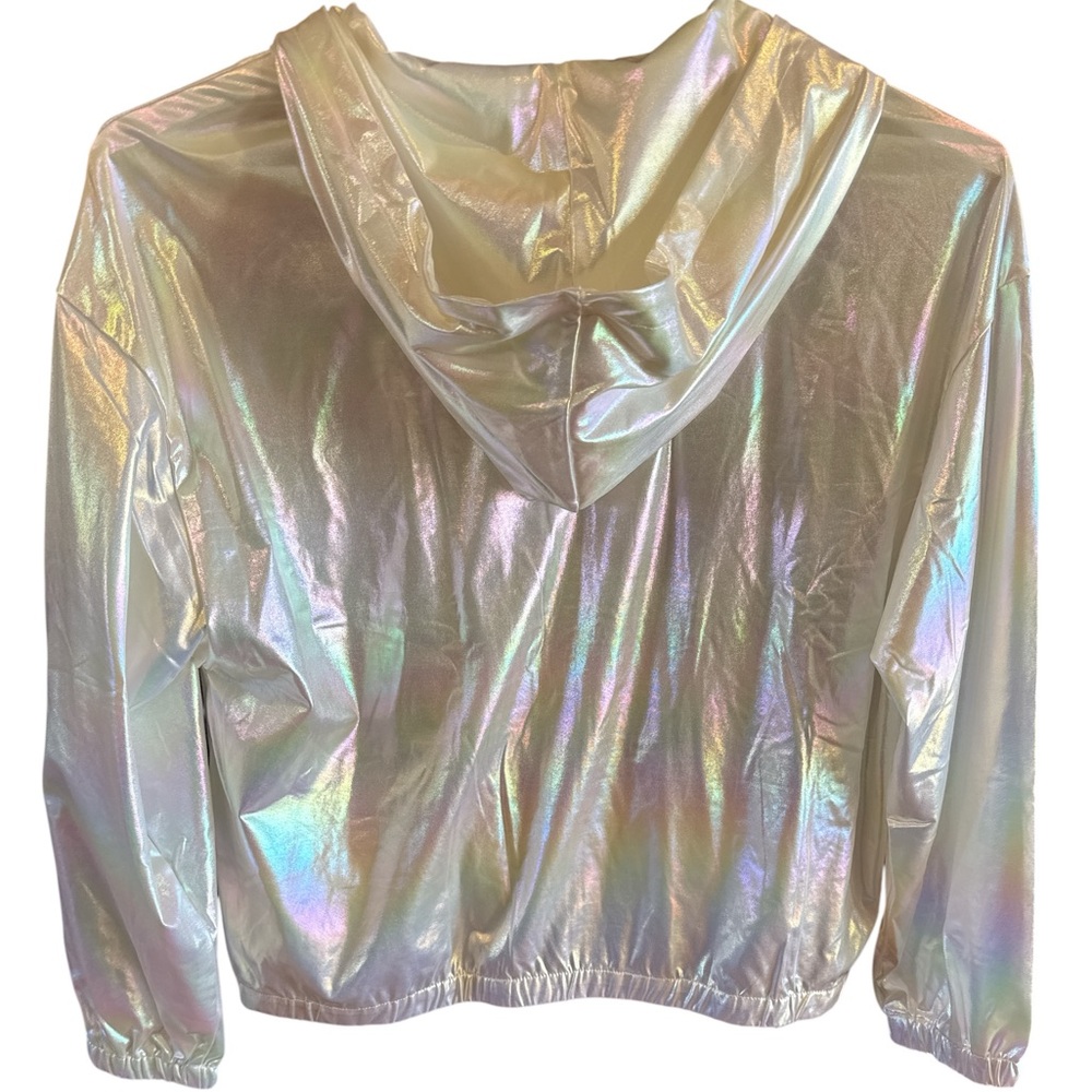 Allegra K Iridescent Bomber Jacket - Picture 2 of 4